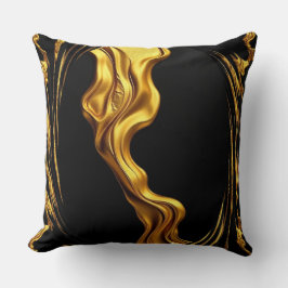 Almofada Opulent Swirl Liquid Gold Black Monochrome Christi