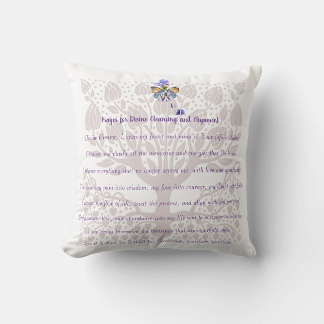 Almofada Oração à limpeza e alinhamento divino (Frente)