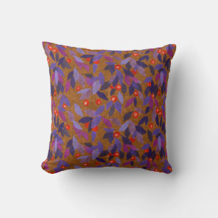 Almofada Orange Berries Roxo Deixa Padrão Floral Simples