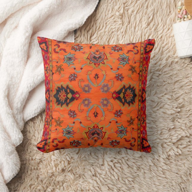 Almofada Orange Bohemian Estilo Tribal Marroquino (Cobertor)