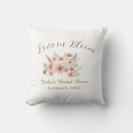 Almofada Orange boho love in Bloom bridal shower name retro