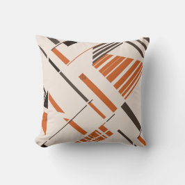 Almofada Orange Brown on Beige Diagonal Abstract MCM Look