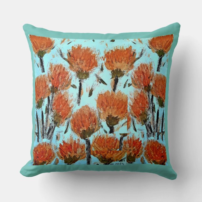Almofada Orange Dianthus caryophyllus Throw Cushion 51 x 5 (Frente)