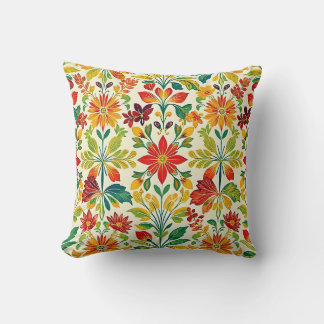 Almofada orange floral print