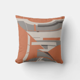 Almofada Orange Gray Taupe Mediterranean Geometric Abstract