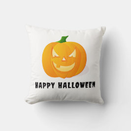 Almofada Orange Jack o' lanterna Happy Halloween