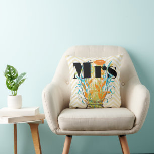 Almofada Orange Mrs Lábios Pale Yellow Zig Zag Mason Jar