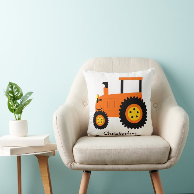Almofada Orange Tractor Design Personalised (Cadeira)