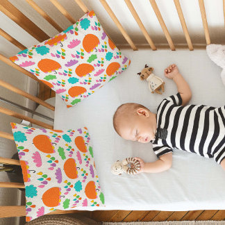 Almofada Orange Umbrellas with Clouds and Raindrops