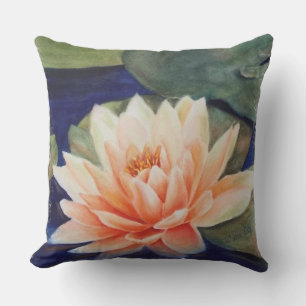 ALMOFADA ORANGE WATER LILY FLOWON GREEN LILY PADS PATIO