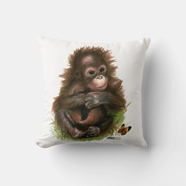 Almofada Orangutan Baby e Butterfly (Frente)