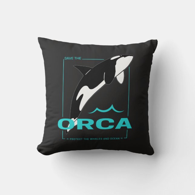 Almofada Orca Killer Whale para uma garota que ama Orcas (Frente)