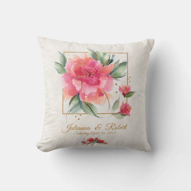 Almofada Orçamento de casamento encantador jardim de rosas (Frente)