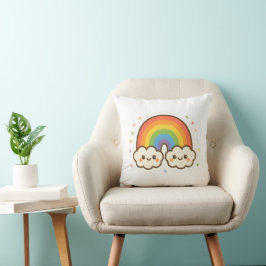 Almofada Orgulho Colorido do Arco-Íris Kawaii