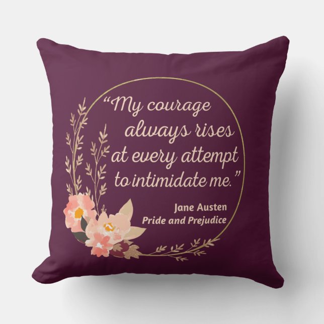 Almofada Orgulho e Preconceito Citação I - Estilo Fofo (Frente)