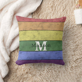 Almofada Orgulho LGBT do vintage monograma angustiado do ar