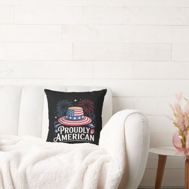 Almofada Orgulhoso Americano - Patriotic Beach Sunhat (Sofá)