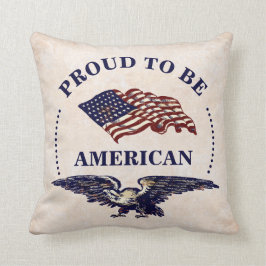ALMOFADA ORGULHOSO SER VINTAGE AMERICANO EAGLE E BANDEIRA