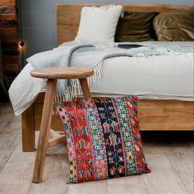 Almofada Oriental Anatólia Berry Red turco Kilim Rug (Criador carregado)