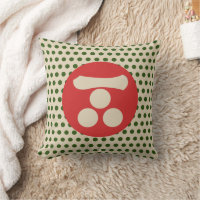 Oriental Green Red Beige Mori Mon Japão Art