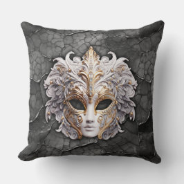 Almofada Ornamentado Dourado/Detalhes Brancos da Cinza Marb