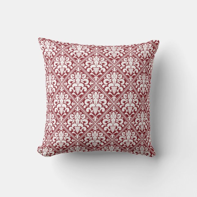 Almofada Ornamentado Red White Damask (Frente)