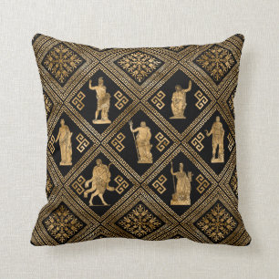 Almofada Ornamento de Deidades Gregas e Chave Meander