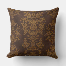 Almofada Ornamento Dourado Marrom Clássico, Vintage