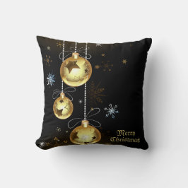 Almofada Ornamentos de Ouro de Natal Brilhantes Estrelas Ne