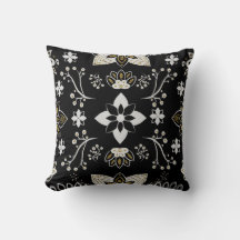Ornate black and white floral pattern 