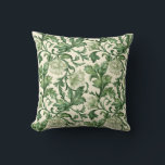 Almofada Ornate dark green acanthus leaves pattern<br><div class="desc">Seamless pattern featuring ornate dark green acanthus leaves and pale green floral elements on a cream background.</div>