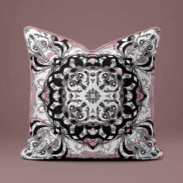 Almofada Ornate Mandala Decorative Pillow in Dusty Rose