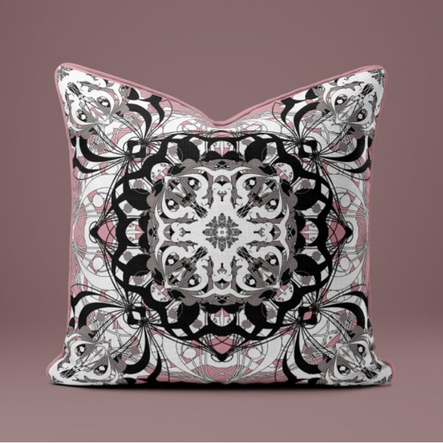 Almofada Ornate Mandala Decorative Pillow in Dusty Rose (Criador carregado)