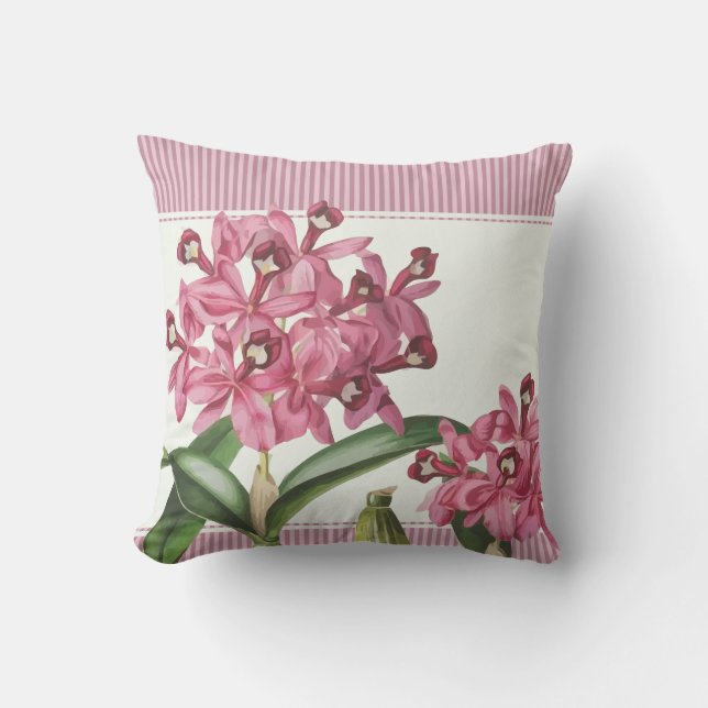 Almofada Orquídea cor-de-rosa de Cattleya (Frente)
