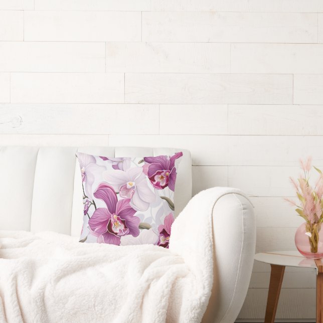 Almofada Orquídea rosa - Design estética (Sofá)