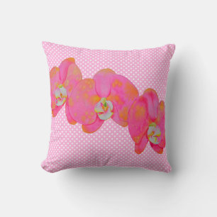 Almofada Orquídeas cor de laranja rosa Elegante