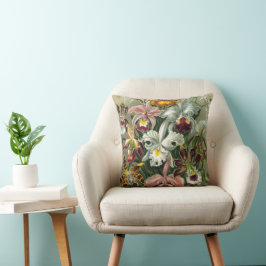 Almofada Orquídeas Ernst Haeckel, Flores Vintage da Florest