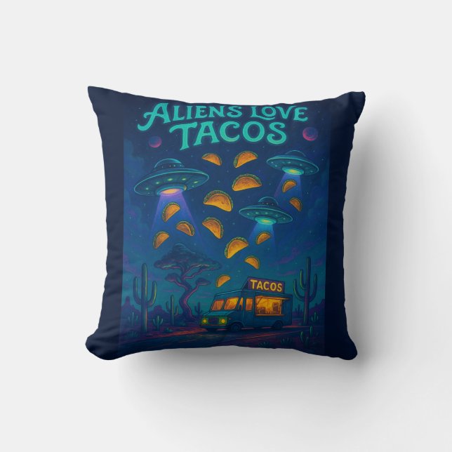 Almofada Os Aliens Amam Tacos (Frente)