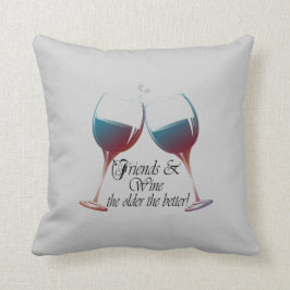 Almofada Os amigos e Wine mais velho o travesseiro melhor