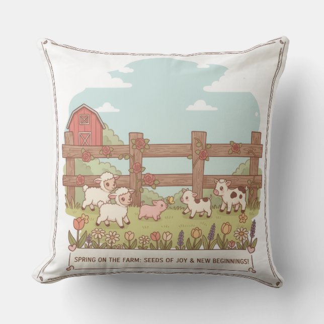 Almofada os animais da fazenda (Frente)