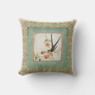 Almofada Os colibris n do vintage do Chinoiserie florescem