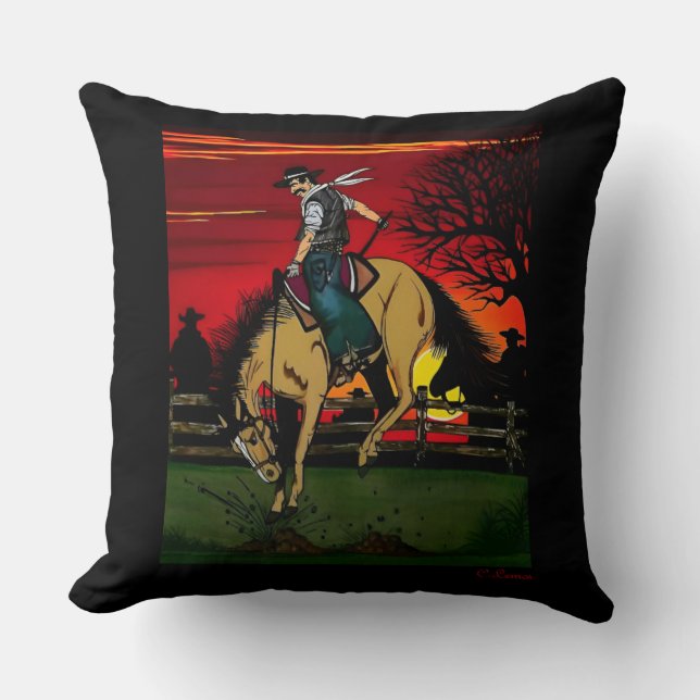 Almofada "Os Cowboys", design de Travesseiro decorativo. (Frente)