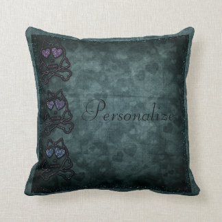 Almofada Os crânios góticos Glittery personalizaram o