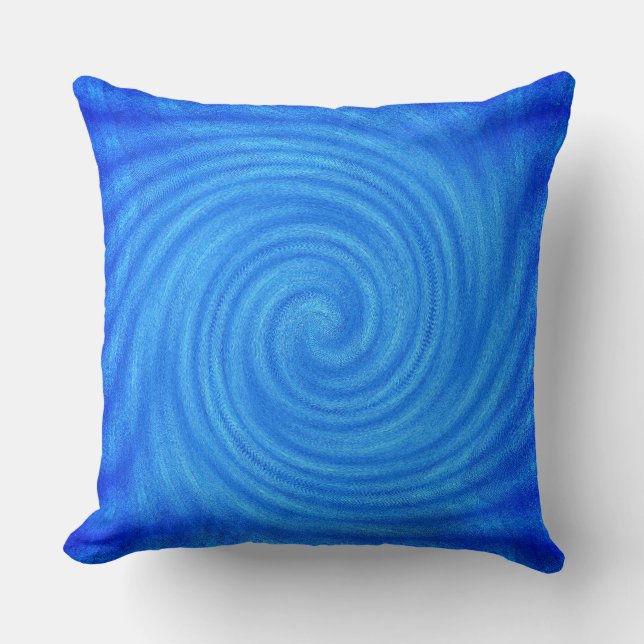 Almofada Os Efeitos de Twist Azul no Centro  (Frente)