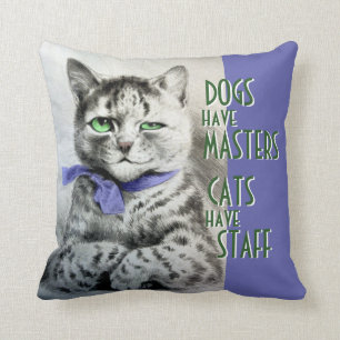 Almofada Os gatos do vintage têm citações da arte de Wai