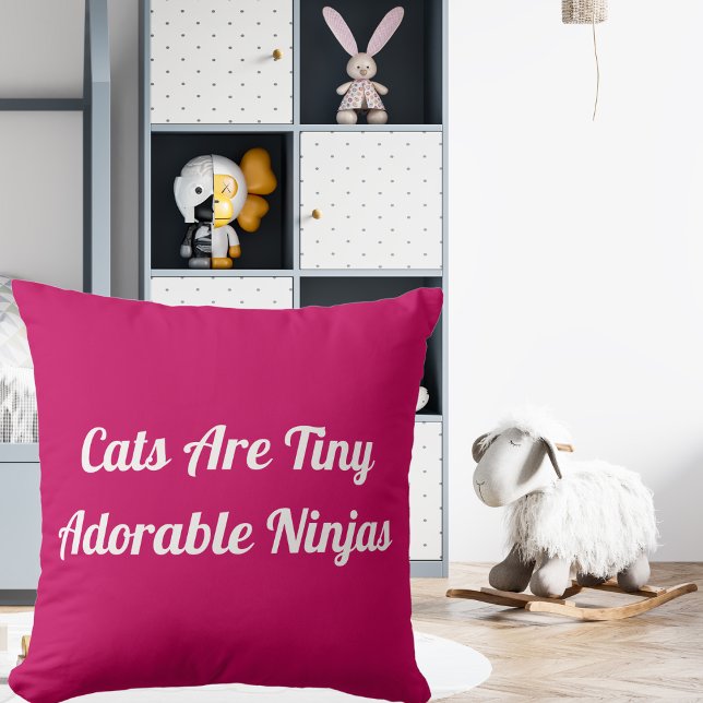 Almofada Os Gatos São Adoráveis Ninjas Personalizadas Citaç (Criador carregado)