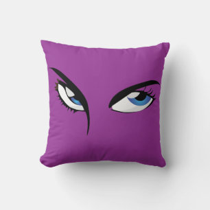 Almofada Os olhos azuis de um Travesseiro decorativo femini