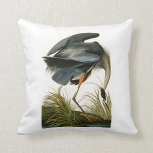 Almofada Os pássaros de John Audubon da garça-real de