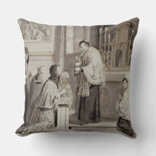 Almofada Os sete sacramentos: Comunhão, 1779 (caneta, (Frente)