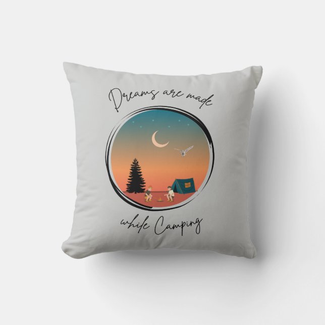 Almofada Os Sonhos São Feitos Durante O Acampamento Do Trav (Frente)